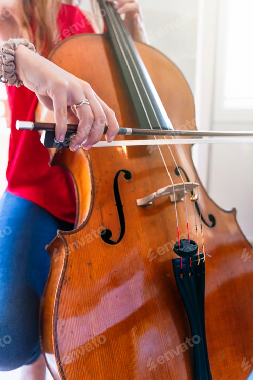 Preview: Beautiful Young Cellist Creating Enchanting Music in Home Setting
