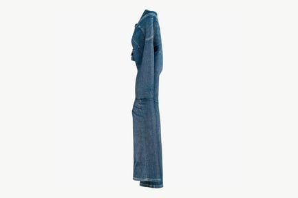 Preview: Womens Dark Wash Flare Leg Denim Jeans