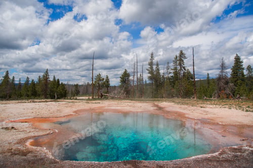 Preview: Lemon Spring, Thermal hot spring along Firehole Lake Drive, Yellowstone National Park, Wyoming, USA