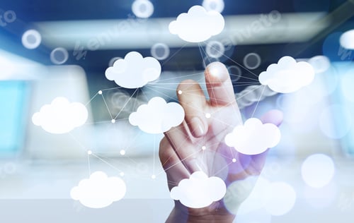 Preview: Businessman Hand Working With A Cloud Computing Diagram On The New Computer Interface As Concept