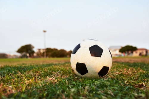 Soccer Ball on Green Grass Field at Daytime