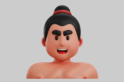 Preview: Cartoon sumo wrestler figure