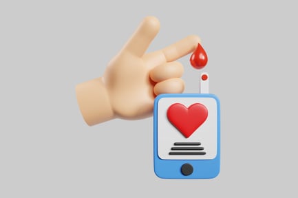 Visualização: Testador de desenhos animados de nível de glicose