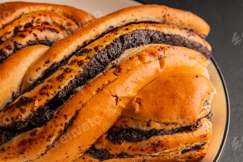 Preview: poppy seed roll braided poppy seed brioche sweet pastry dessert poppy seed roll