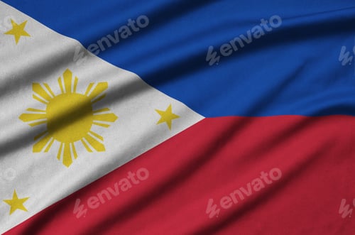 Preview: Patriotic Philippine Flag with Yellow Sun and Stars
