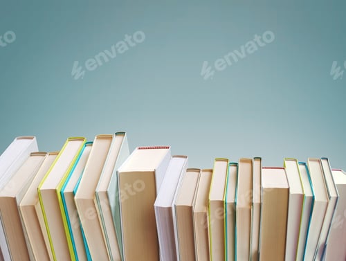 Preview: Many books arranged in line