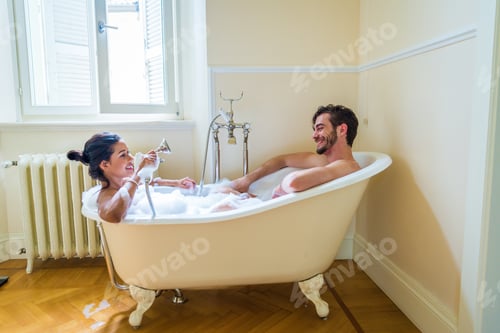 Preview: Couple of lovers in the bathroom