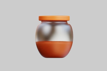 Preview: Empty jar with orange lid and residue