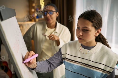 Preview: Teenage Girl Solving Problem with Female Tutor during Lesson