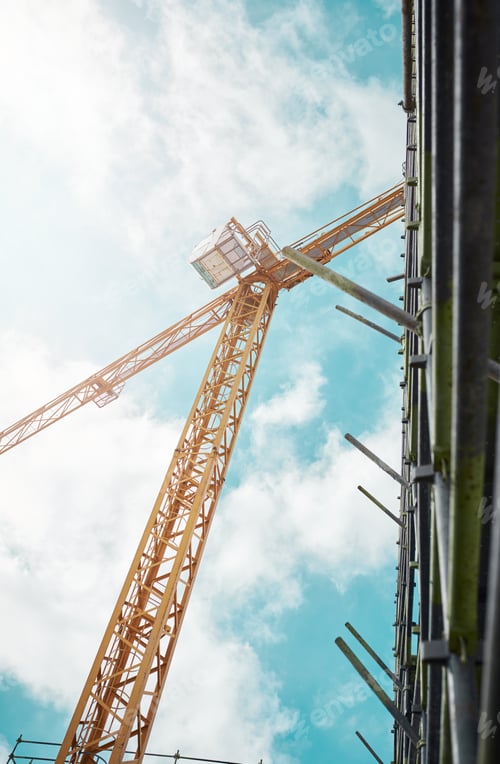Preview: Shot of a crane and building at a construction site