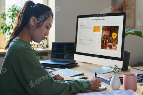 Preview: Designer taking notes in notepad