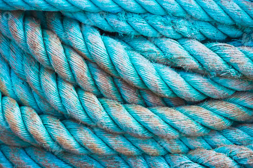 Preview: Close-up of intertwined blue ropes