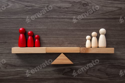 Preview: Balancing families on seesaw symbolizing equality and fairness