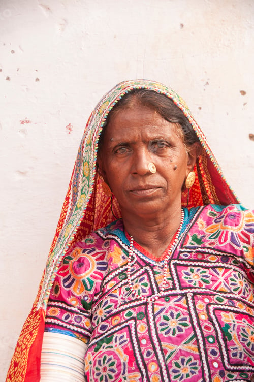 Preview: Portrait of traditional beautiful tribal woman, India.