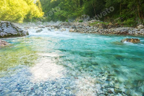 Preview: Beautiful turquoise river in the Triglav National Park in Slovenia.