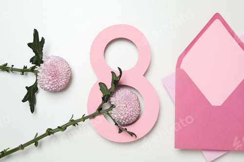 Preview: Concept of 8 march, Women day, top view