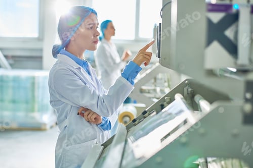 Preview: Female Worker at Modern Factory