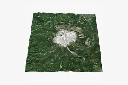 Visualização: Mount Hood: topografia do pico Wy'east