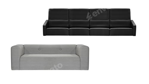 Preview: grey and black modern sofa isolated