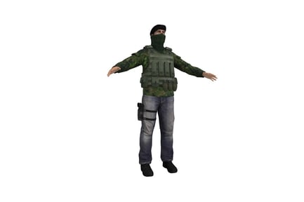 Preview: Figure with camouflage vest and extended arms