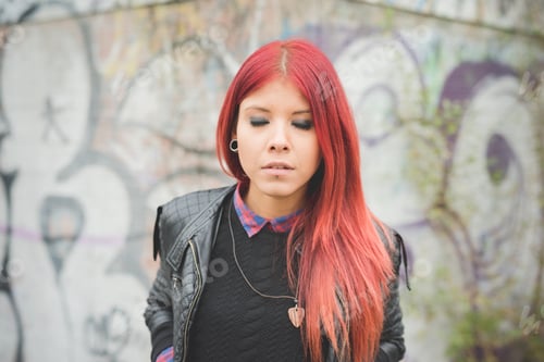 Preview: young beautiful red hair venezuelan woman lifestyle