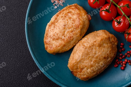 Preview: Delicious fresh fried minced cutlets with spices and herbs