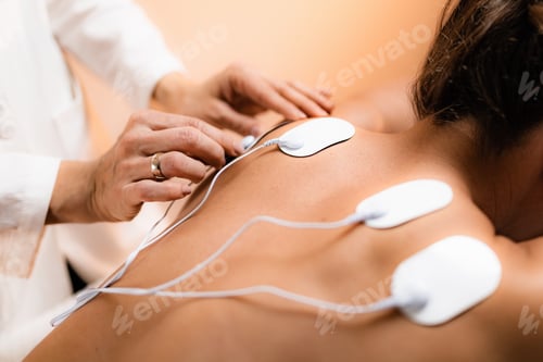 Preview: Upper Back Physical Therapy with TENS Electrode Pads, Transcutaneous Electrical Nerve Stimulation