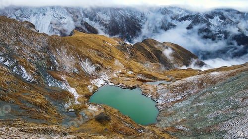 Preview: Aerial drone view of Transfagarasan route, nature in Romania
