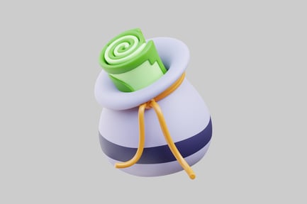 Preview: Money bag with green roll