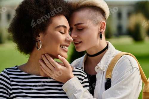 Preview: Harmony in the park: two young women embrace