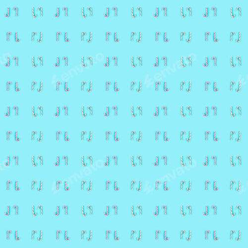 Preview: Candy cane seamless christmas pattern on blue background.