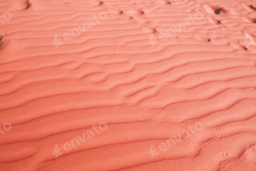 Preview: Living Coral color background, Texture of sand dune in the desert