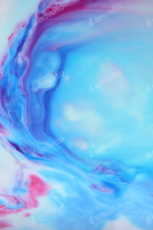 Preview: Space Multicolored Background, Galactic Pattern, Abstract Background With Paint Splashes On Liquid