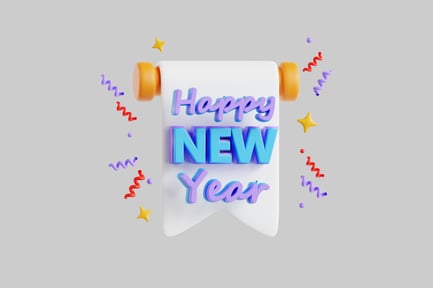 Preview: Happy new year scroll sign
