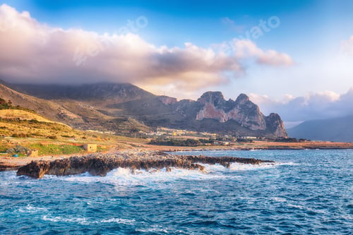 Preview: Breathtaking evening seascape of Isolidda Beach near San Vito cape.
