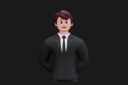 Preview: Man in formal suit, right-facing portrait