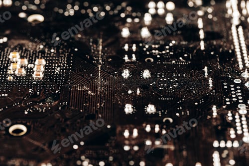 Preview: Computer mother board close up. Computer parts