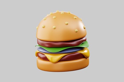 Preview: Cartoon style tasty burger