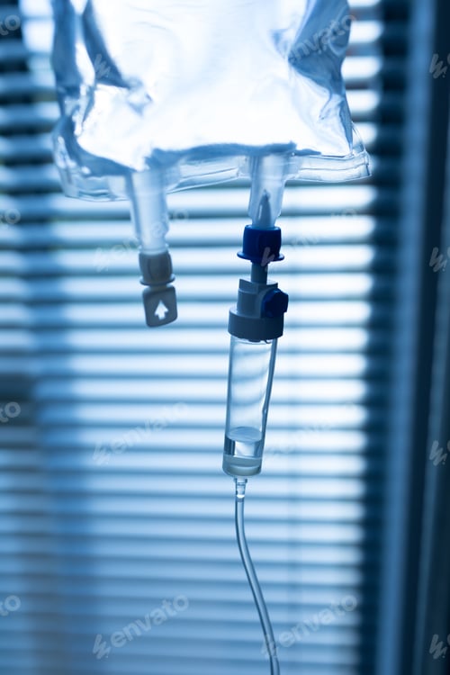 Preview: Close-up of intravenous drip in the ward at hospital