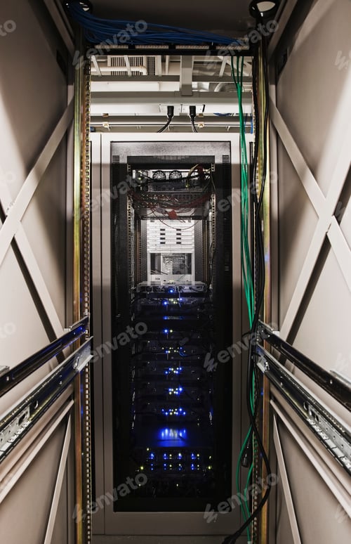 Preview: Computer server in cabinet.