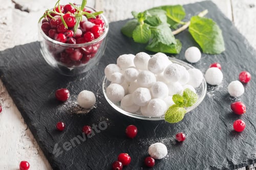 Preview: bowl of sugared cranberries