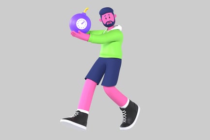 Preview: Cartoon Man with Time Bomb