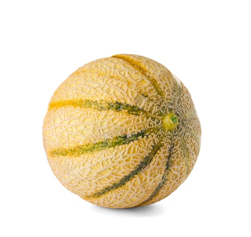 Preview: Whole tasty ripe melon on white background