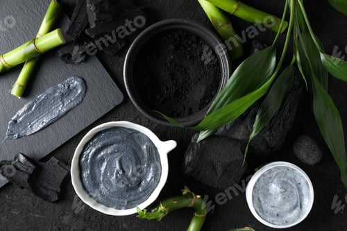 Preview: Concept of face and skin care - bamboo and charcoal
