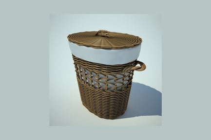 Preview: Wicker basket with lid and handle