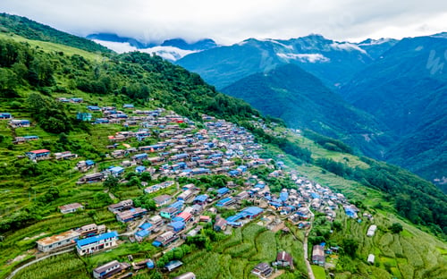 Preview: aerial view of rural sikles village
