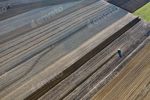 Preview: Stripes of agricultural parcels of different crops.