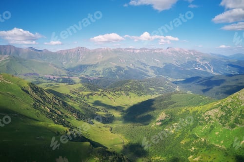 Preview: Aerial beautiful summer landscape of Caucasus mountain.