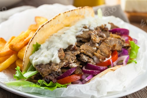 Preview: Greek Gyros with Fries and Salad