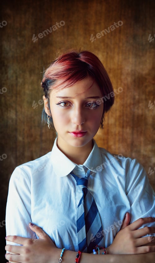 Preview: headshot portrait young chilean high school teenager posing